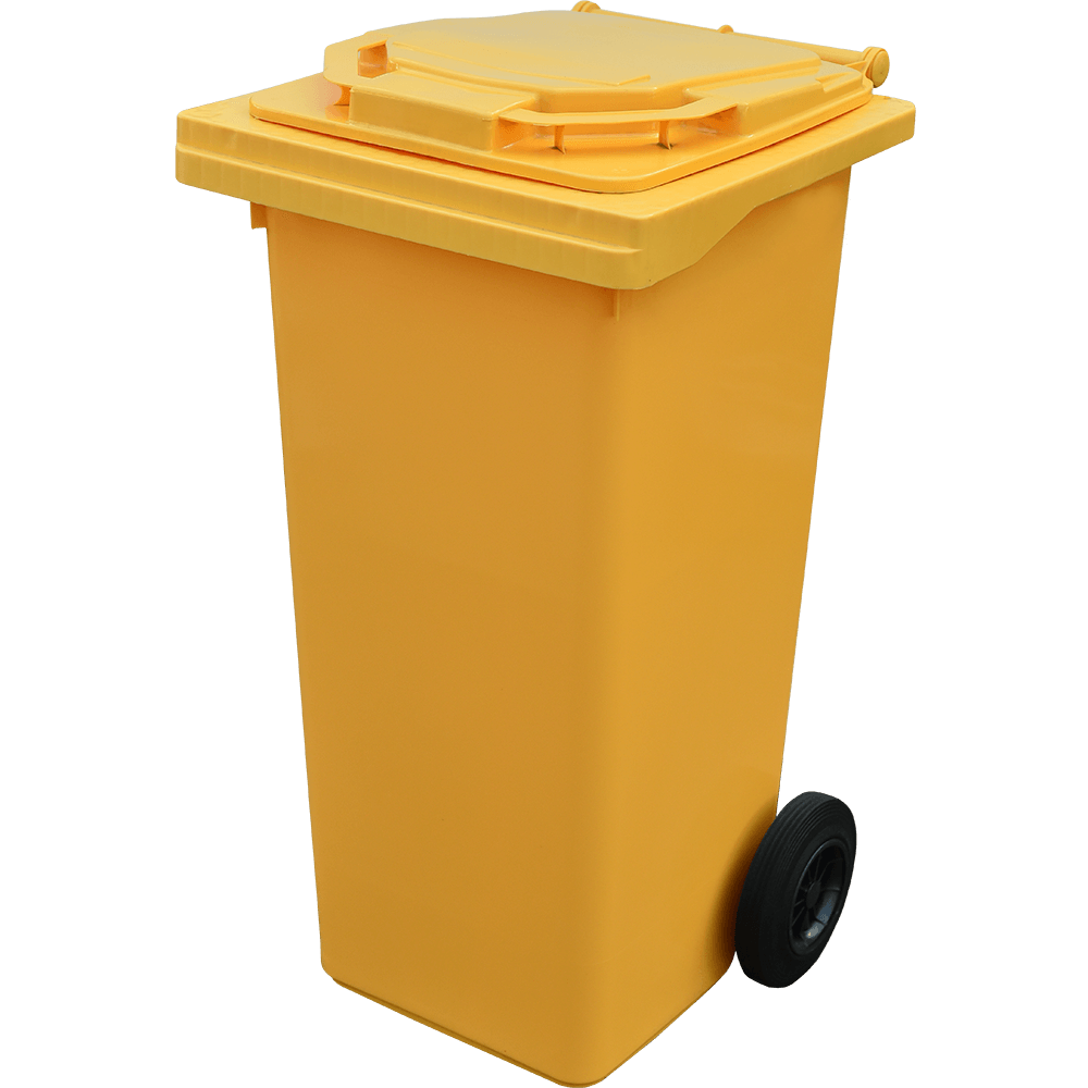 Pubela cu rotile Napochim, galbena, 120 l