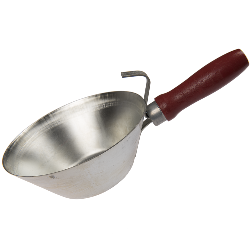 Cancioc zincat Evotools, maner de lemn, rosu, 0,8 L