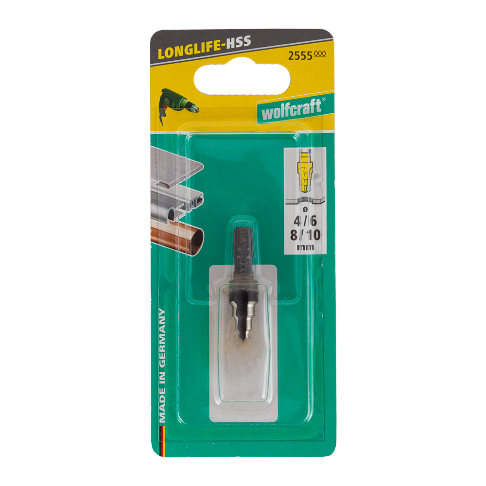 Burghiu in trepte Wolfcraft HSS, pentru metal, 6-10 mm