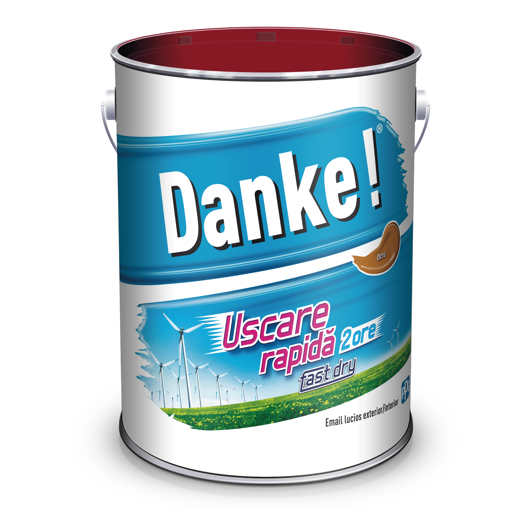 Email Danke uscare rapida, pentru metal, lemn, zidarie, exterior/interior, ocru, lucios, 4 l