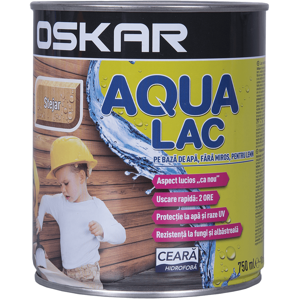 Lac pentru lemn Oskar Aqua, stejar,interior/exterior, 0.75 l
