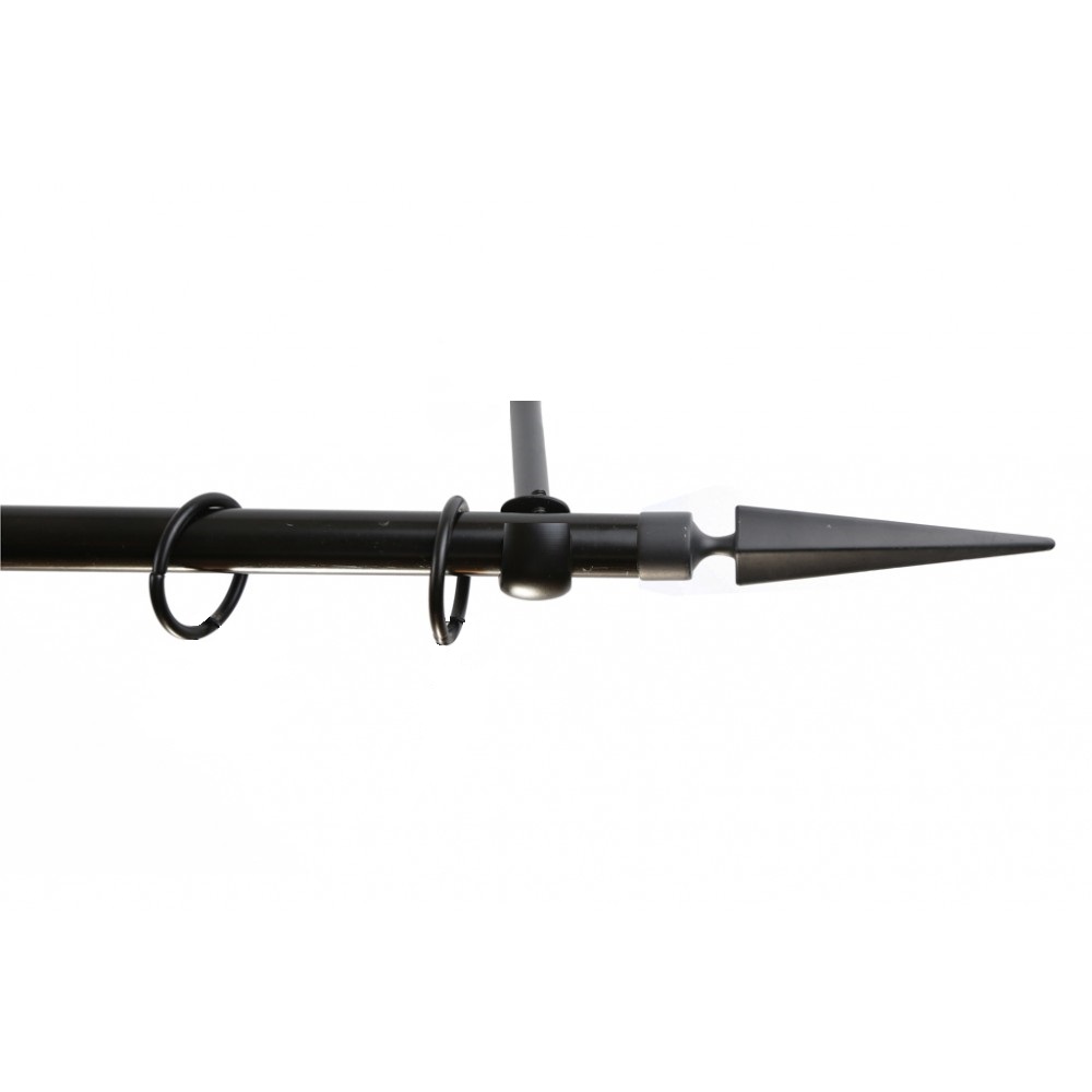 Galerie metalica cu capat sulita, diametru 16 mm, negru-auriu, 160 cm