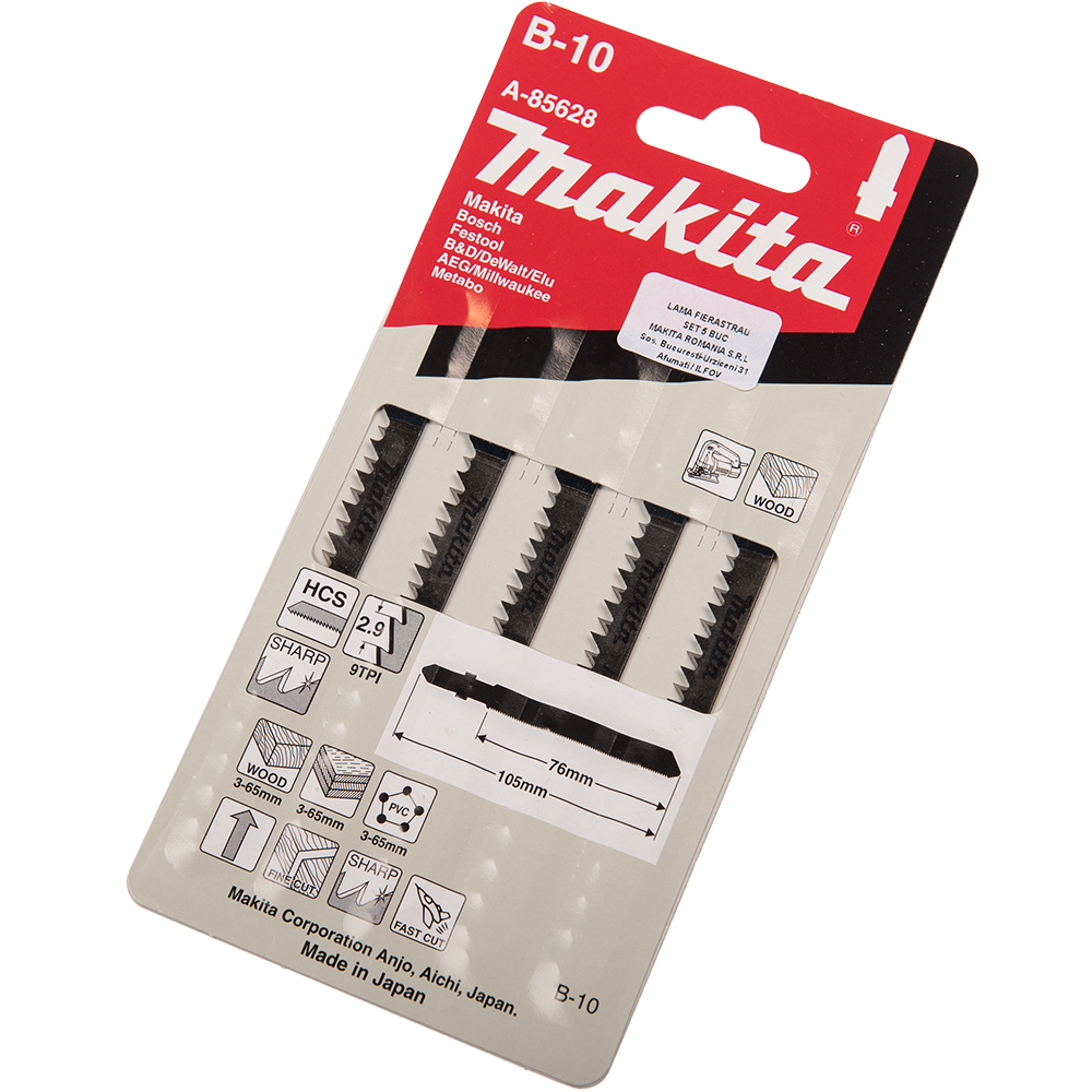 Set 5 lame Makita pentru fierastrau pentru lemn, 76 mm