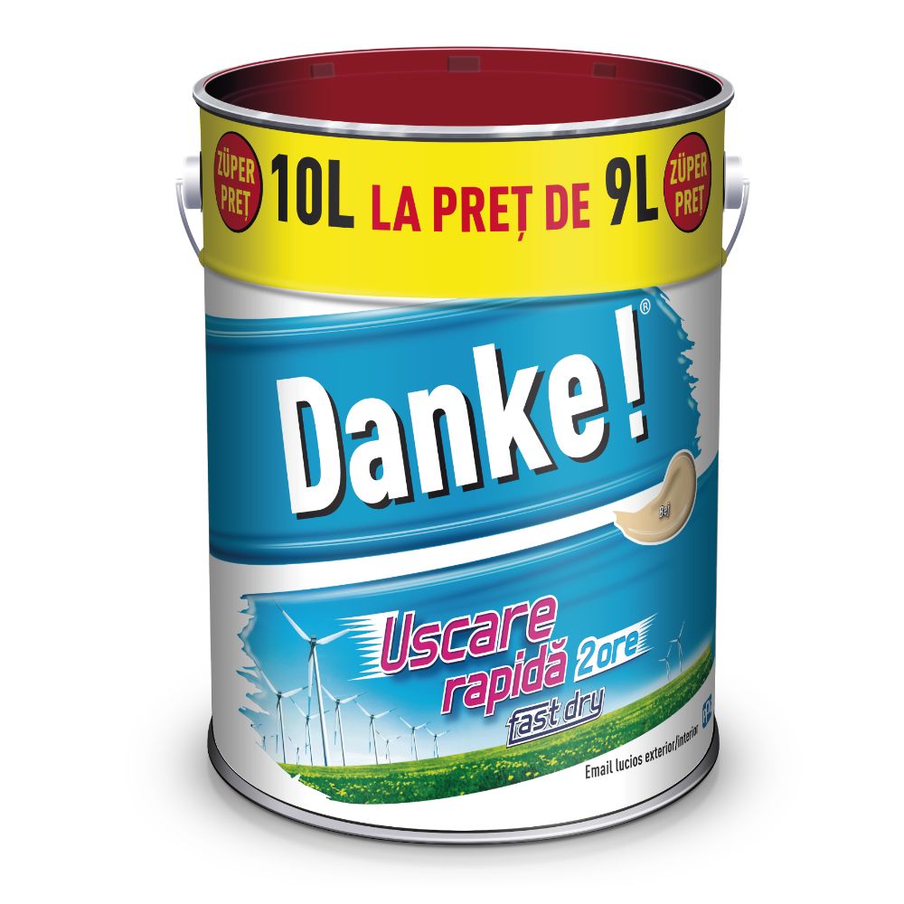 Email Danke uscare rapida, pentru metal, lemn, zidarie, exterior/interior, bej, lucios, 10 l