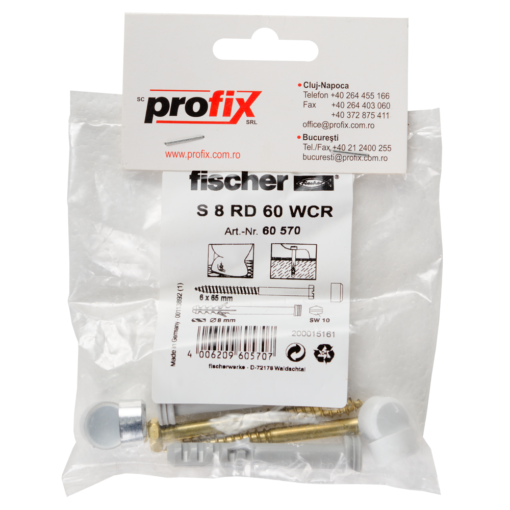 Set fixare sanitare, Fischer WCR, 8 x 60 mm, 6 x 65 mm