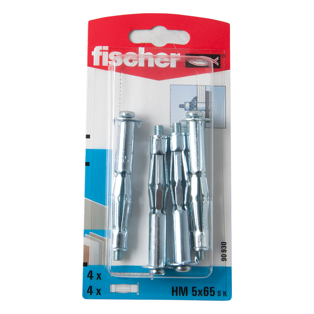 Diblu din metal cu surub, Fischer HM, 5 x 65 mm, 5 x 73 mm, 4 buc