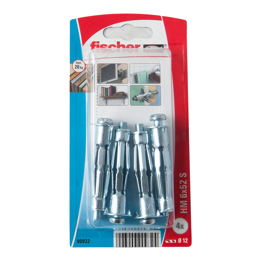 Diblu din metal cu surub, Fischer HM, 6 x 52 mm, 6 x 60 mm, 4 buc
