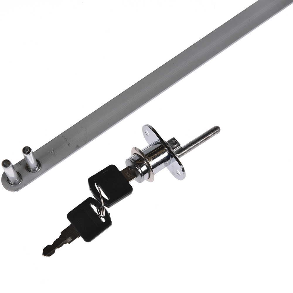 Incuietoare centralizata pentru sertare, montaj frontal, otel cromat, L 600 mm