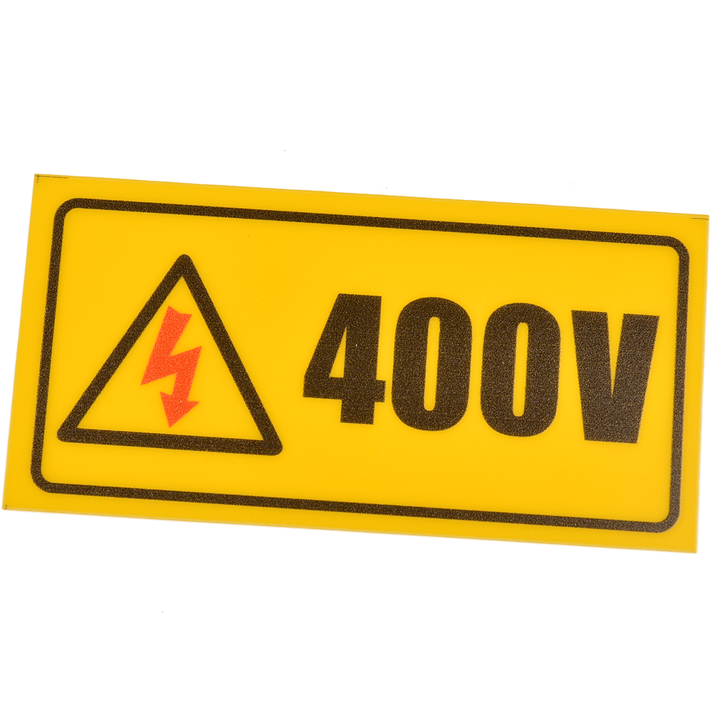 Indicator avertizare 400 V, dreptunghiular, galben, 10 x 5 cm, 10 buc.