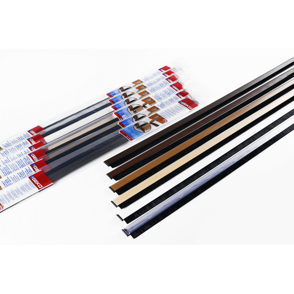 Prag izolator Geko Plastiflex, PVC, perie nylon, transparent
