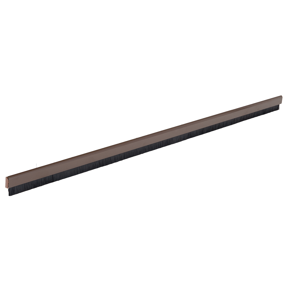 Prag izolator Geko Aluflex, aluminiu + PVC, perie nylon, maro
