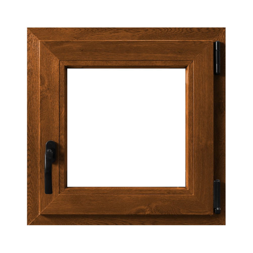 Fereastra PVC, 5 camere, deschidere dreapta oscilobatant, stejar, 56 x 56 cm