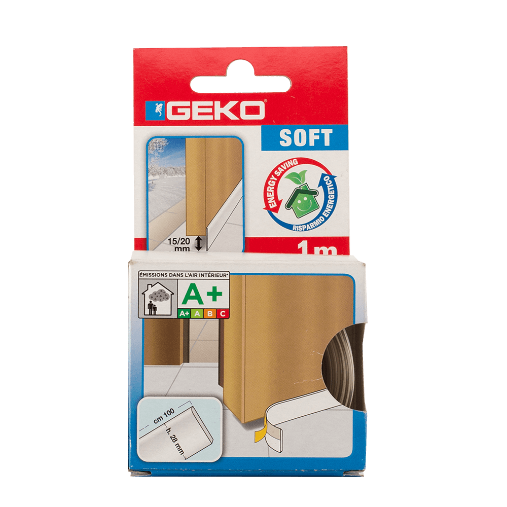 Prag izolator din spuma PVC, Geko Soft, transparent, 28 x 2 mm x 1 m