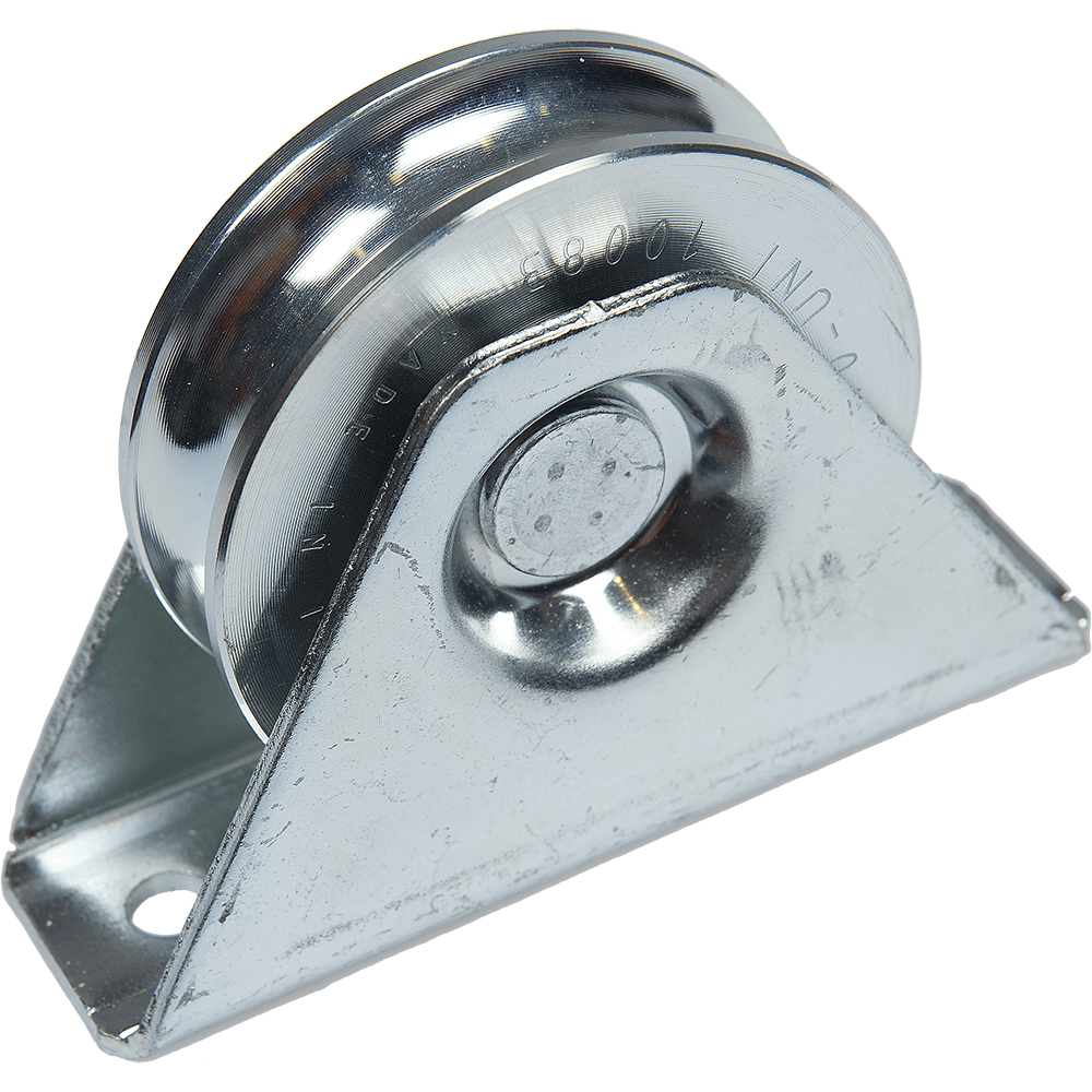 Rola aplicata cu rulment profil semicerc Comunello, otel zincat, rulment 7.5 mm, 78 mm
