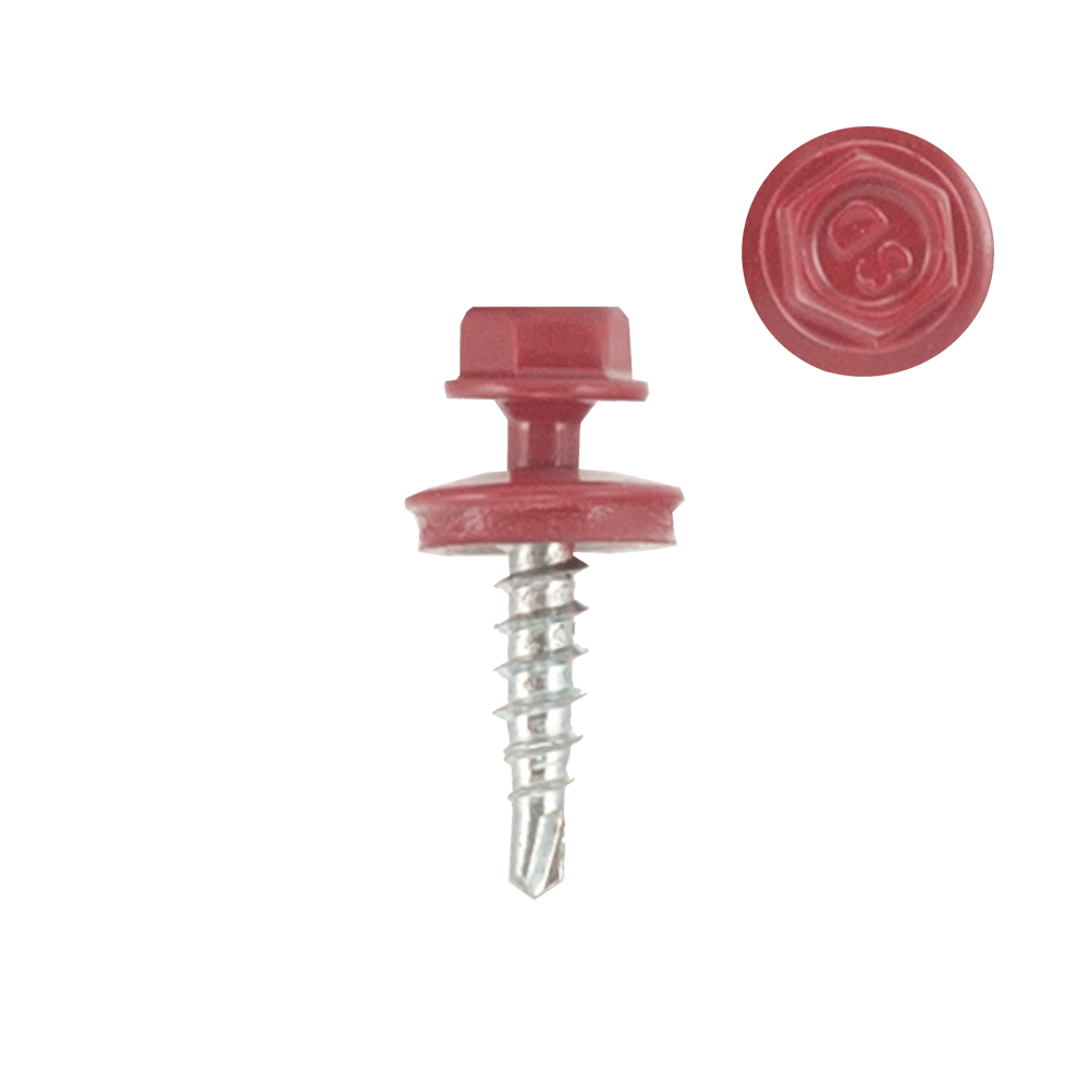 Surub autoforant cu saiba EPDM, pentru tabla, otel zincat, 4,8 x 25 mm, 50 BUC, RAL 3011