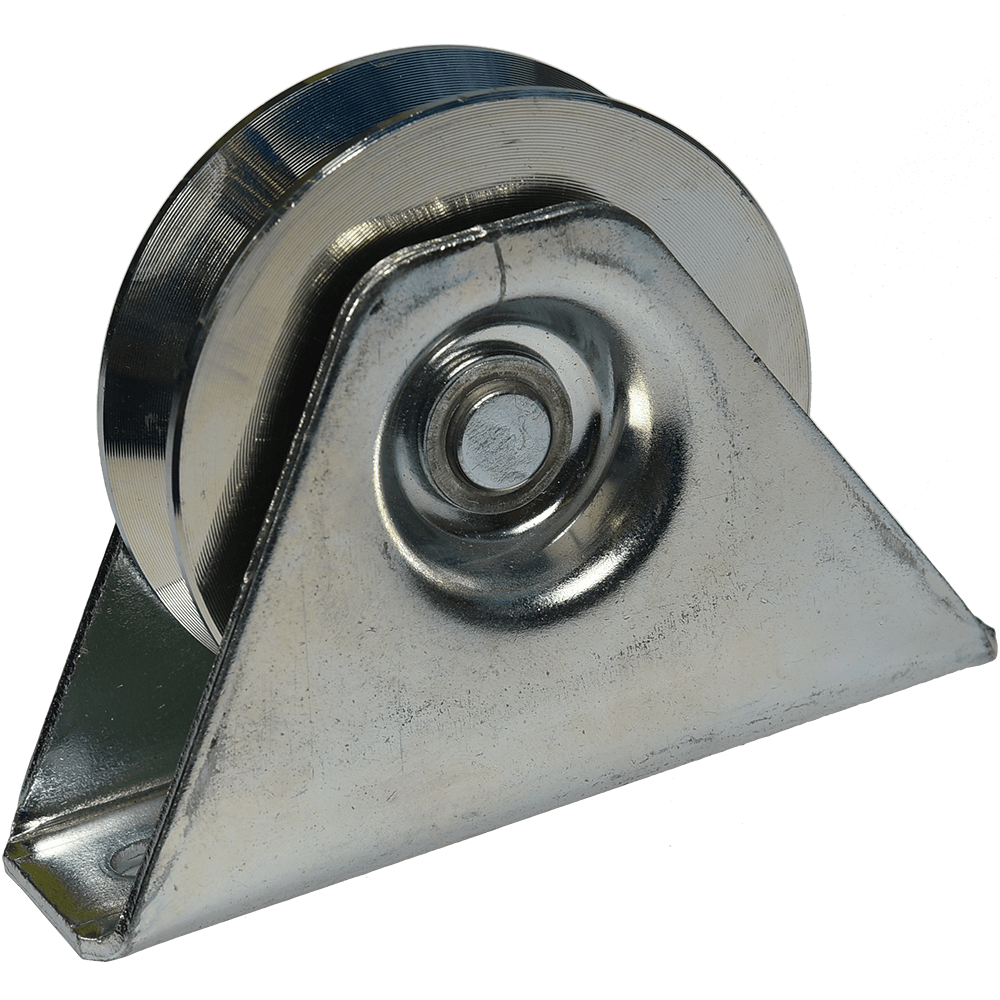 Rola aplicata cu rulment profil semicerc Comunello, otel zincat, rulment 9.5 mm, 78 mm
