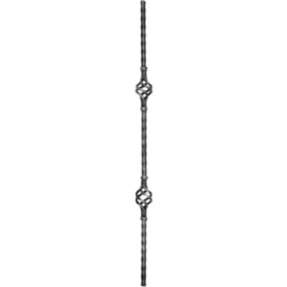 Montant drept, amprentat, 900 x 12 x 12 mm, 2 ornamente