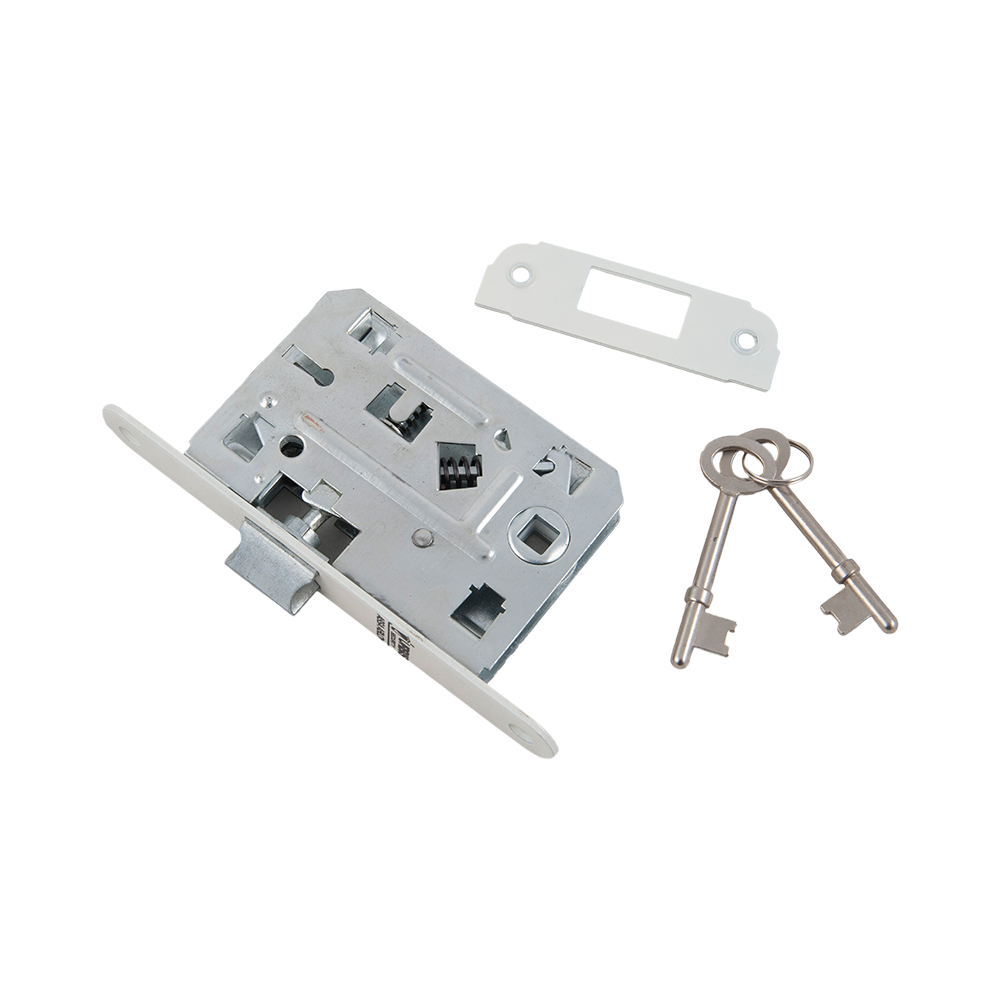 Broasca ingropata cu cheie Yale, otel, alb, 43 x 72 mm