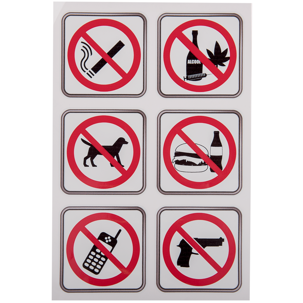 Set Indicatoare interdictie, PVC, 20 x 30 cm