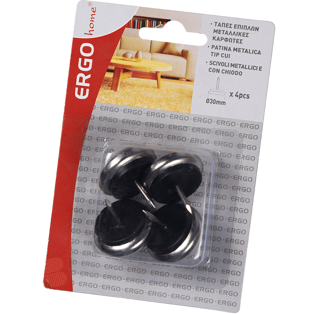 Patina tinta din metal, nichel, F: 30 mm, 4 BUC