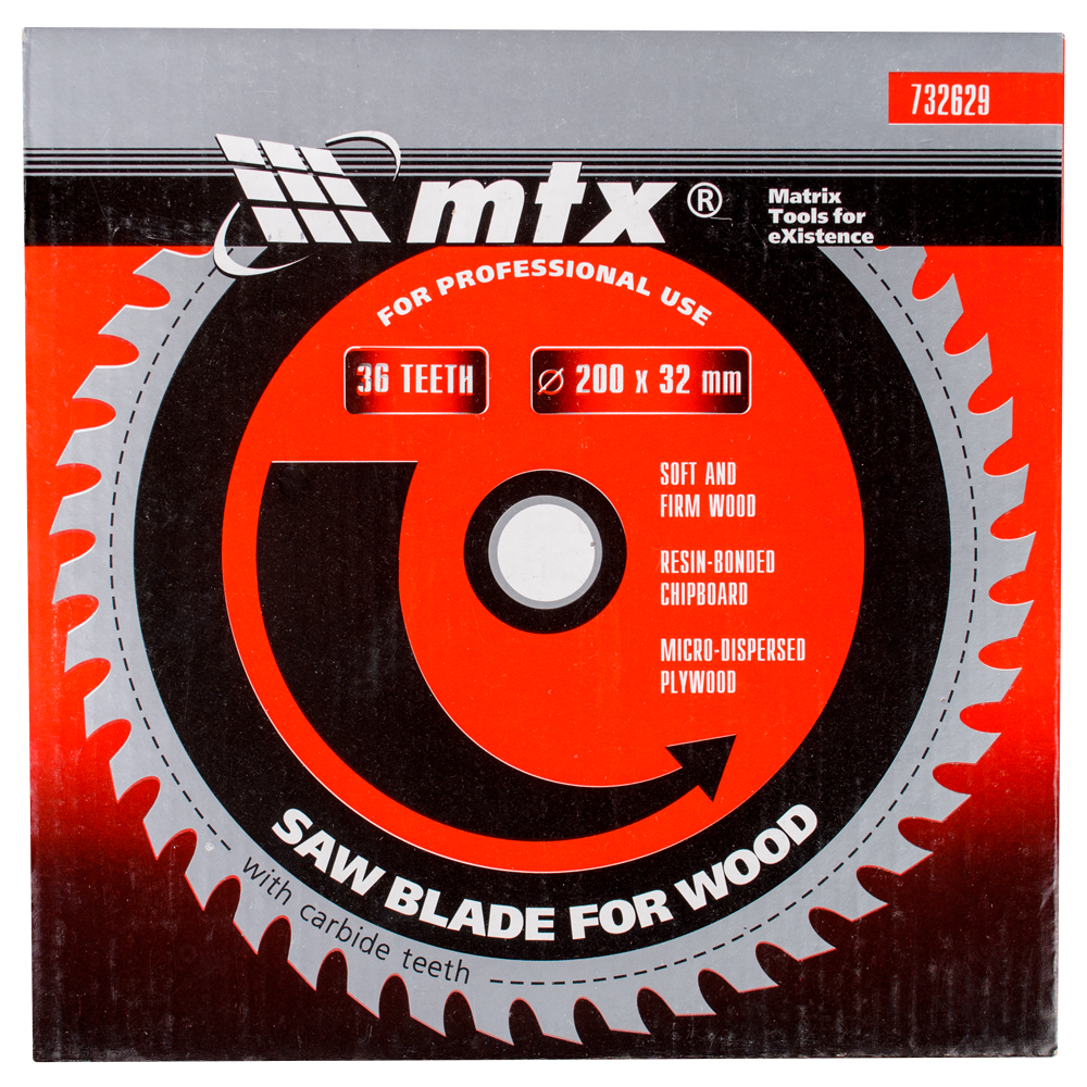 Disc debitare lemn, MTX, 200 х 32 mm, 36 dinti, bucsa 30/32