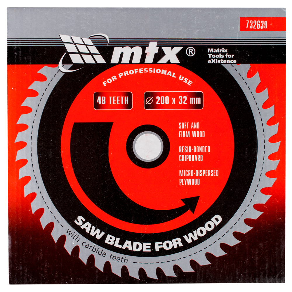 Disc debitare lemn, MTX, 200 х 32 mm, 48 dinti, bucsa 30/32