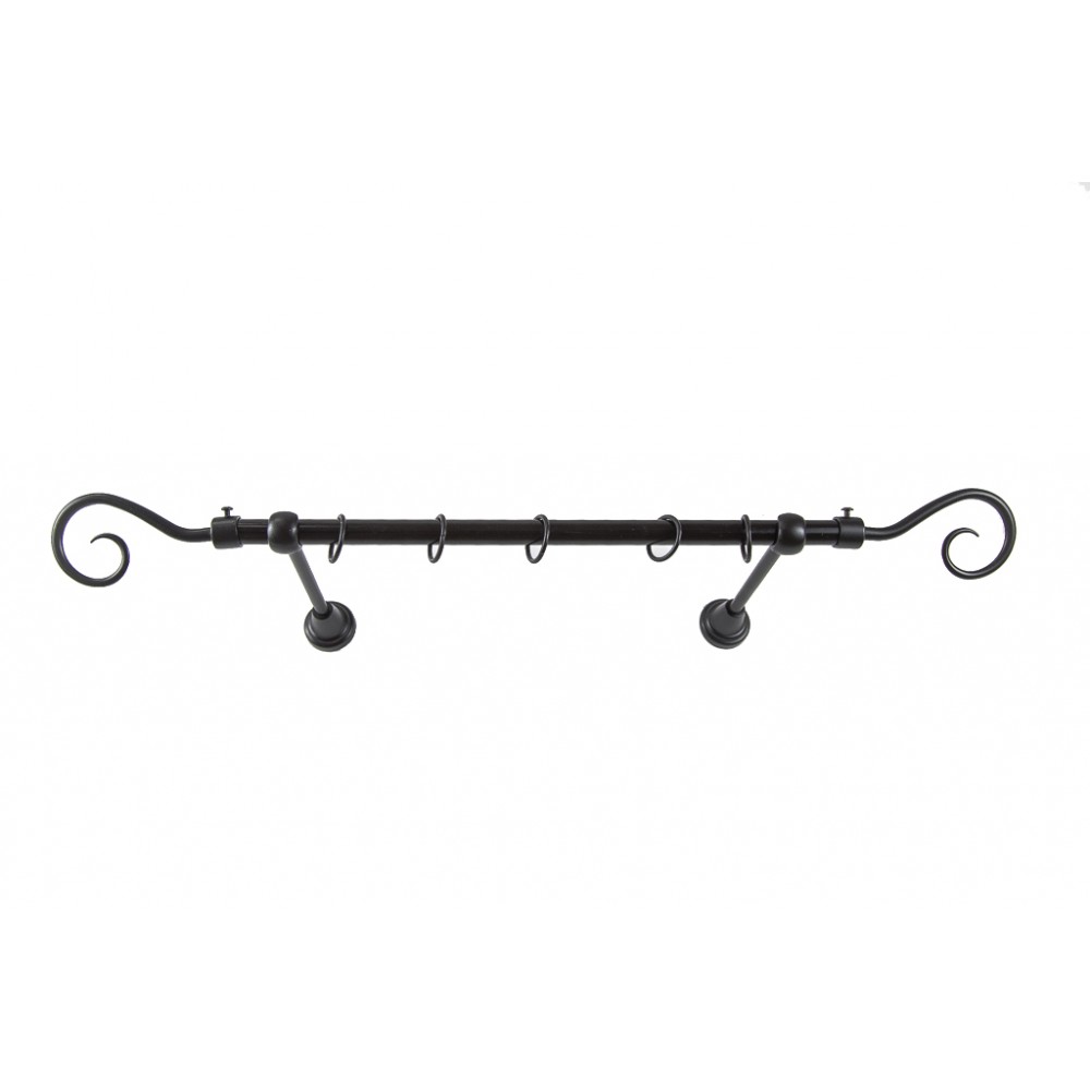 Galerie metalica fier forjat, negru, diametru 20 mm, 200 cm
