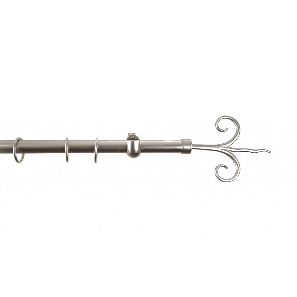 Galerie fier forjat cu capat copac, diametru 20 mm, inox, 160 cm