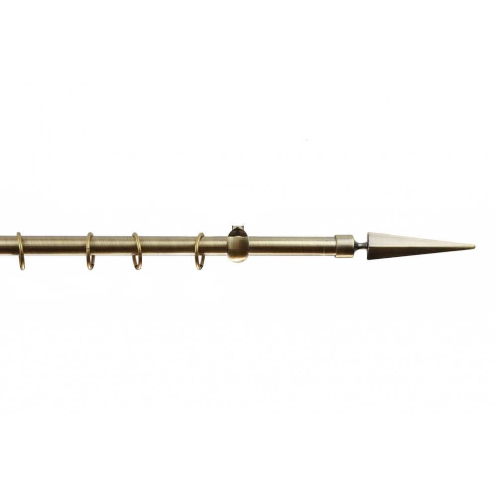 Galerie metalica cu capat sulita, diametru 16 mm, auriu antic, 200 cm