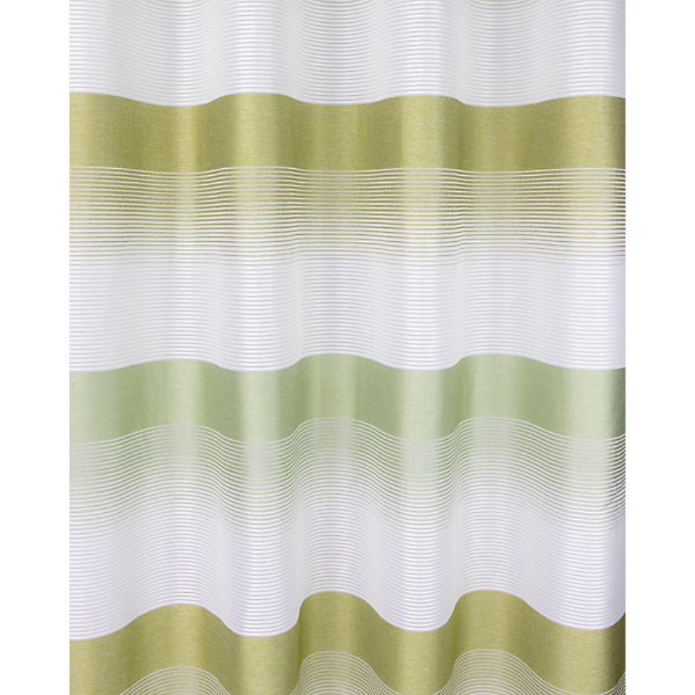 Perdea Ösenschal 2421, alb/verde/bej, poliester, 140 x 245 cm