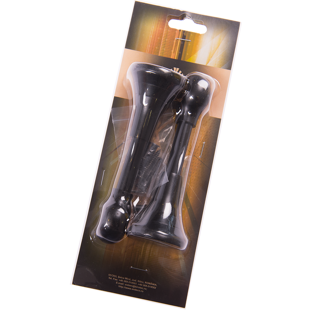 Consola galerie fier forjat,  cu suport, deschisa, 20 mm, negru, set 2 buc