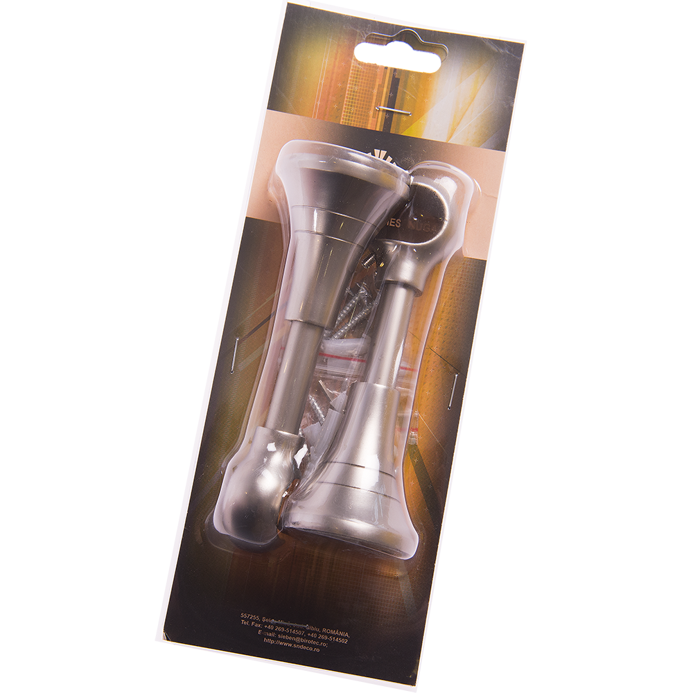 Consola galerie fier forjat,  cu suport, deschisa, 20 mm, inox, set 2 buc