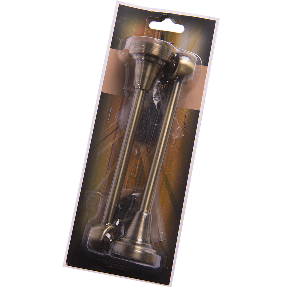 Consola galerie fier forjat, simpla, cu suport, deschisa, 16 mm, auriu, set 2 buc