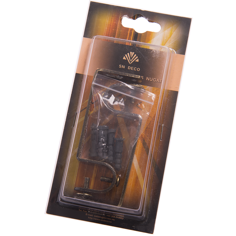 Console galerie din metal forjat, simpla auriu antic, 20 mm, 2 buc