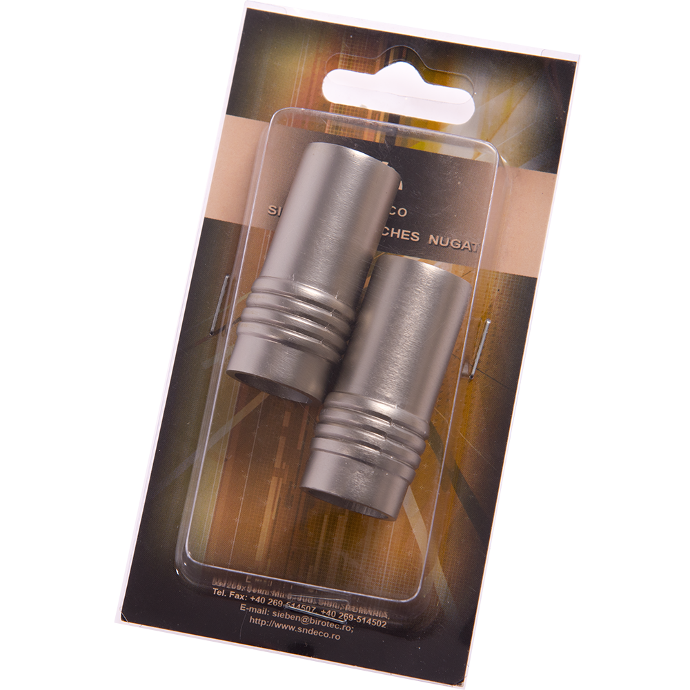 Set 2 capete pentru galerie metal forjat, Celtex, inox, diametru 16 mm