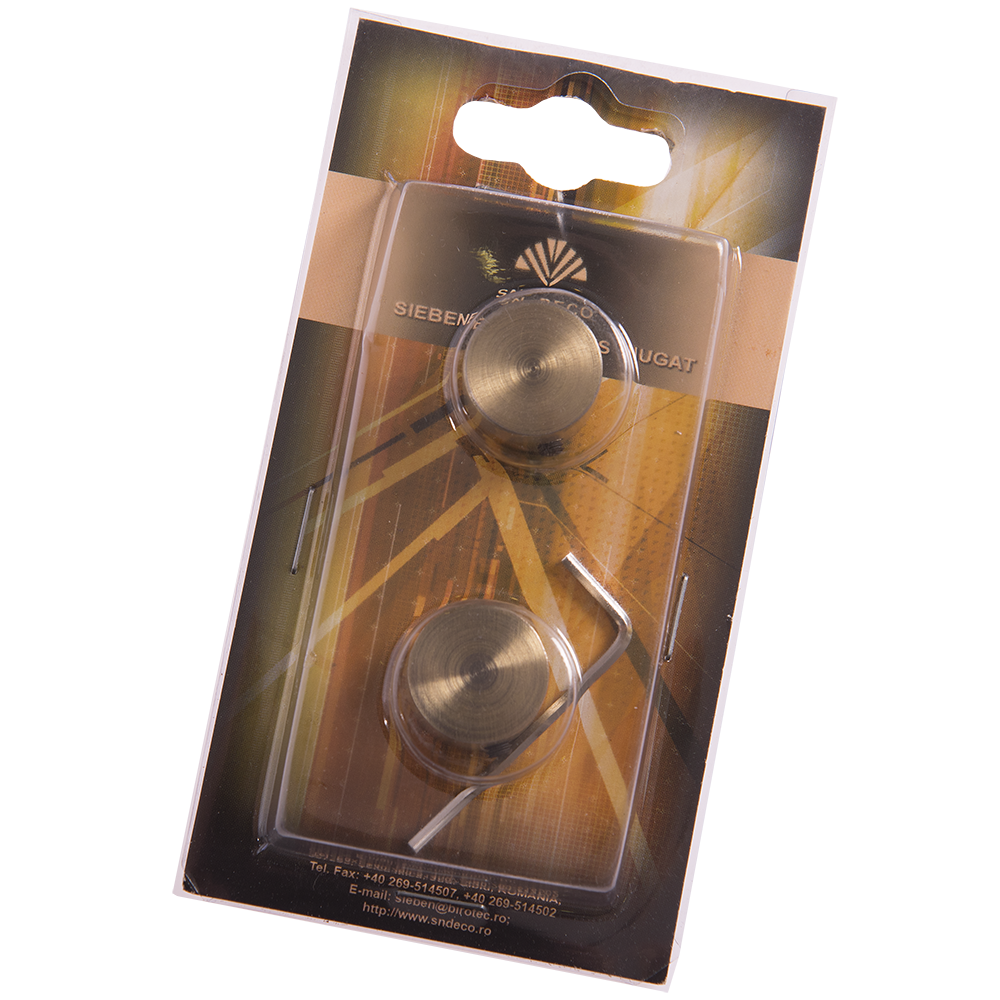 Capat galerie metal forjat, dop, 16 mm, auriu antic, 2 buc
