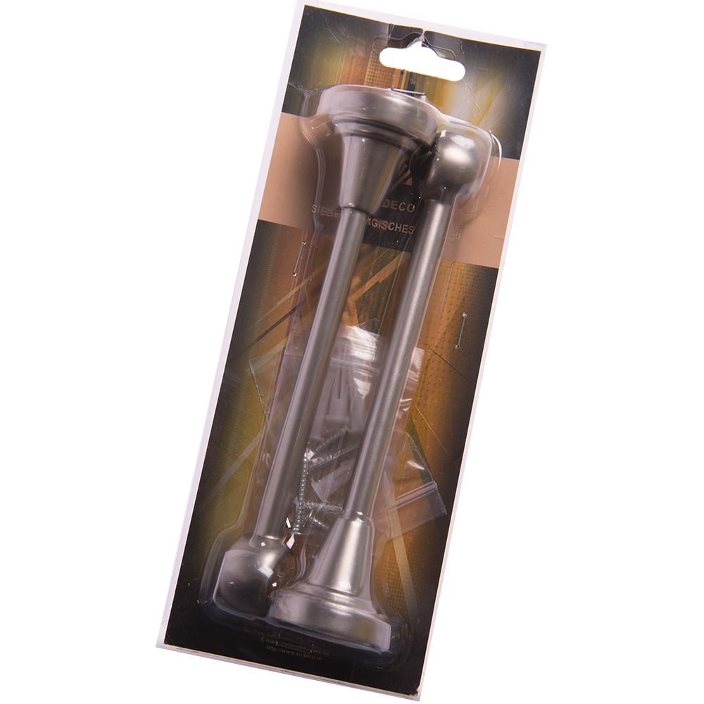 Consola galerie fier forjat, dubla, cu suport, deschisa, 16 mm, inox, set 2 buc