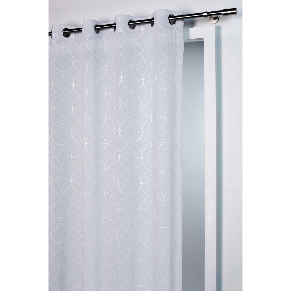 Perdea Rosa din 100% poliester, alba 011, 140 x 260 cm