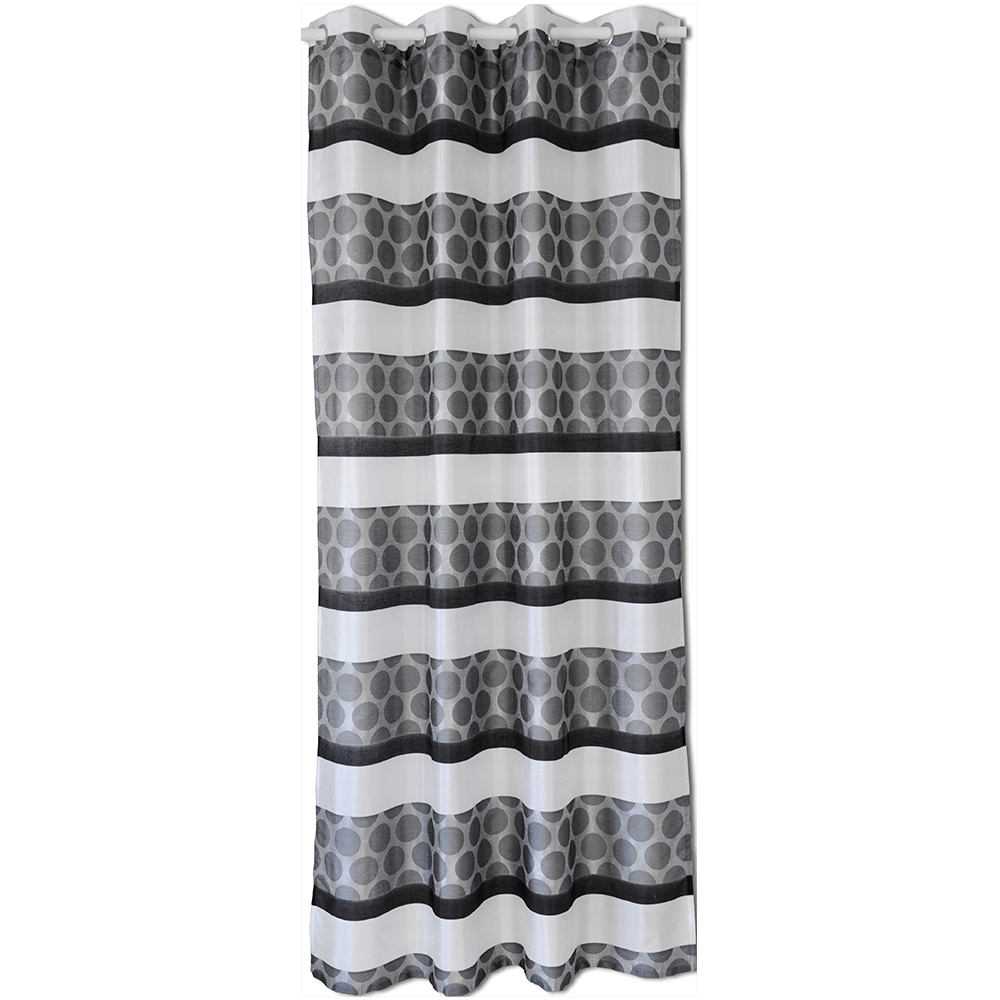 Perdea poliester, alb/negru, 140 x 245 cm
