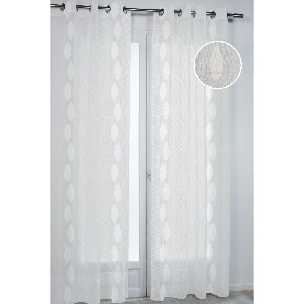 Perdea Palazzo 11509 din 100% poliester, alba 011, 140 x 260 cm