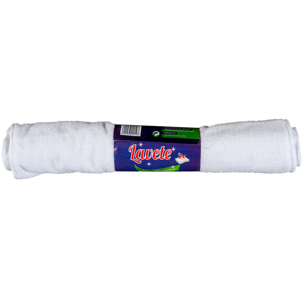 Rola Lavete Frote alb 30 x 60 cm 3 buc