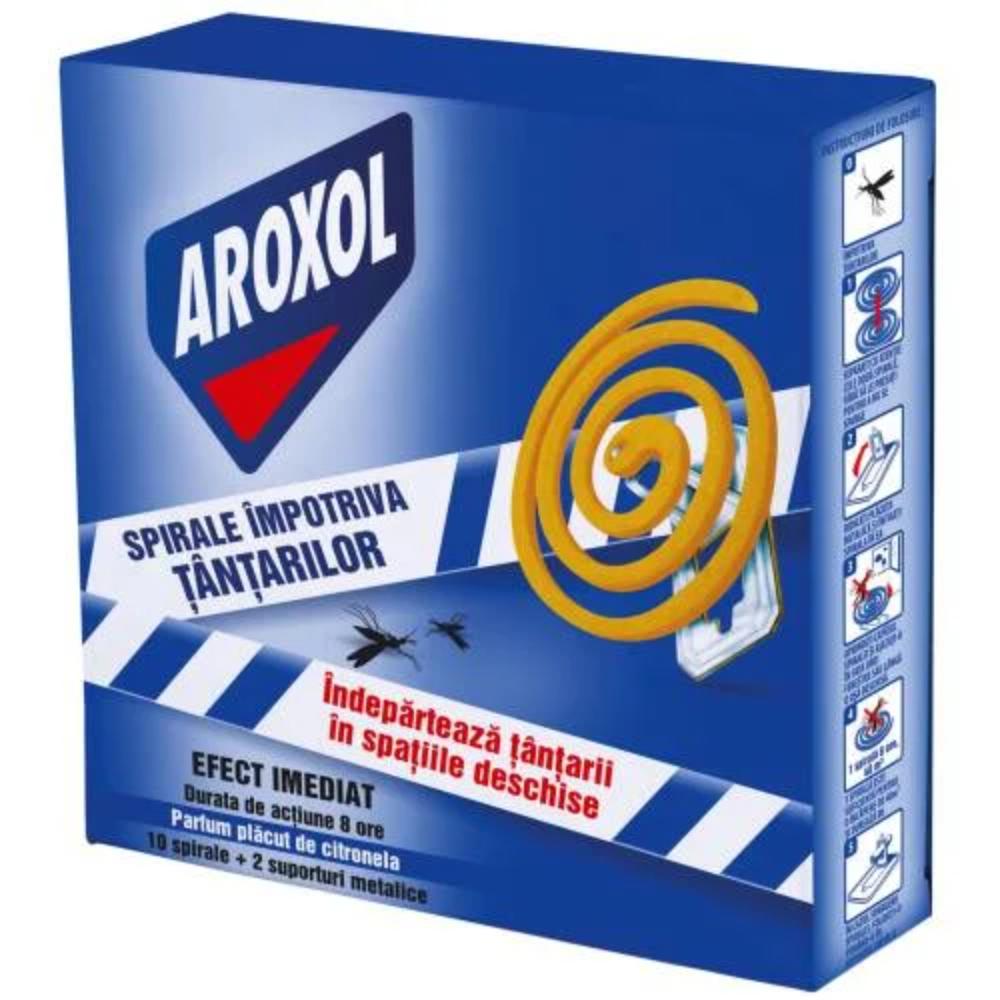 Spirale antitantari Aroxol, aroma citronela, pentru exterior 10 bucati