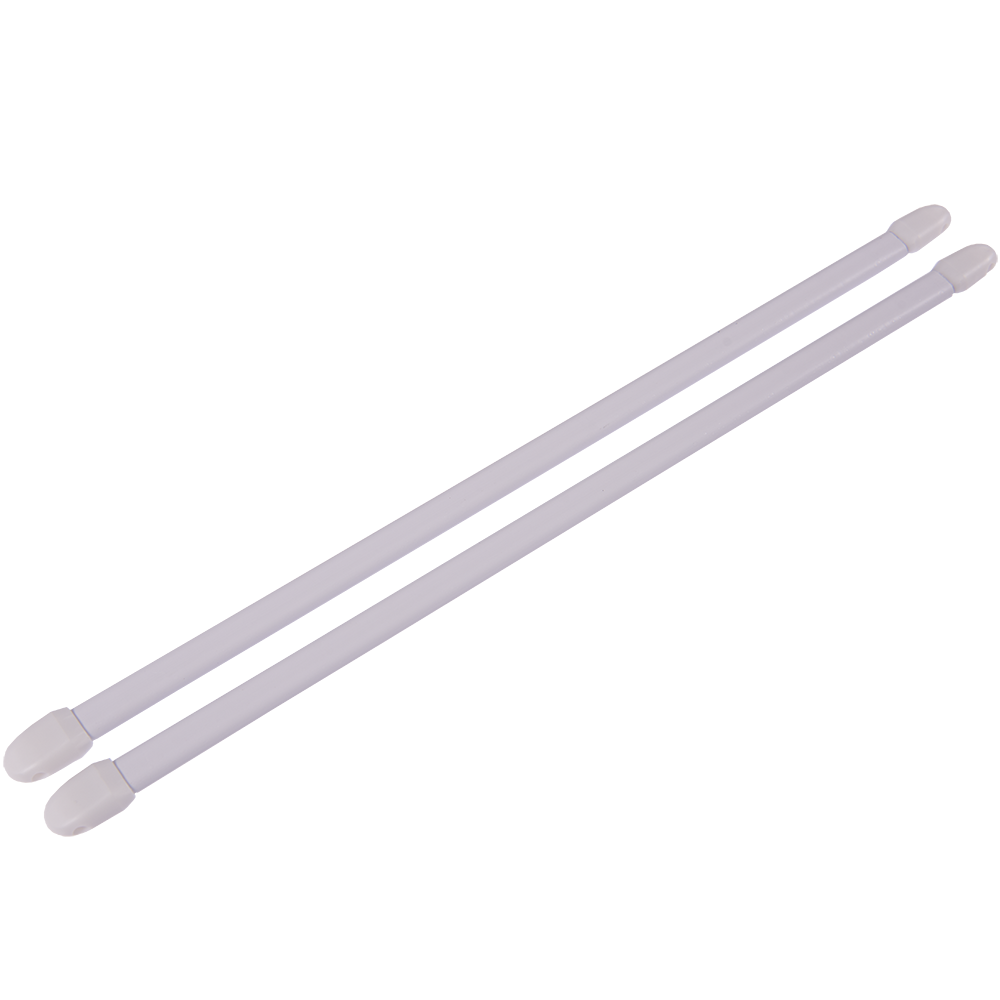 Bara perdeluta, extensibila, metal, alb, 80/100 cm, set 2 buc