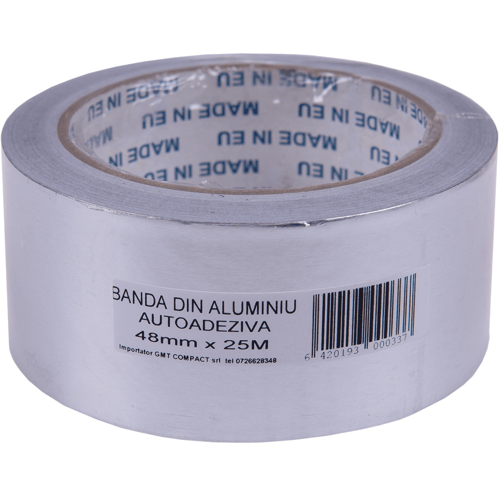 Banda autoadeziva pentru fixari, aluminiu, 48 mm x 25 m