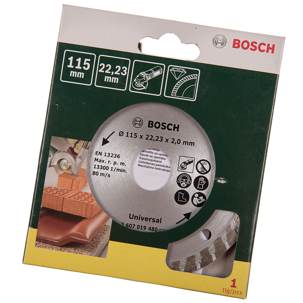Disc diamantat debitare beton/ceramica Bosch Universal Turbo, 115 x 22.3 x 2 mm