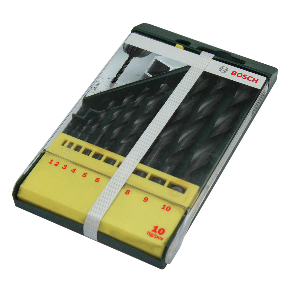 Set 10 burghie Bosch HSS-R, mandrina standard, pentru metal, 1-10 mm