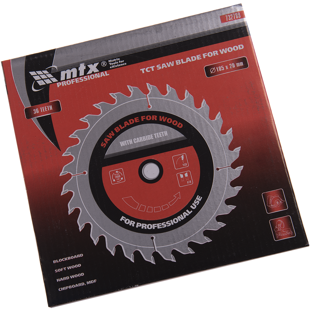 Disc pentru lemn, MTX Professional, 36 dinti, 185 x 20 mm