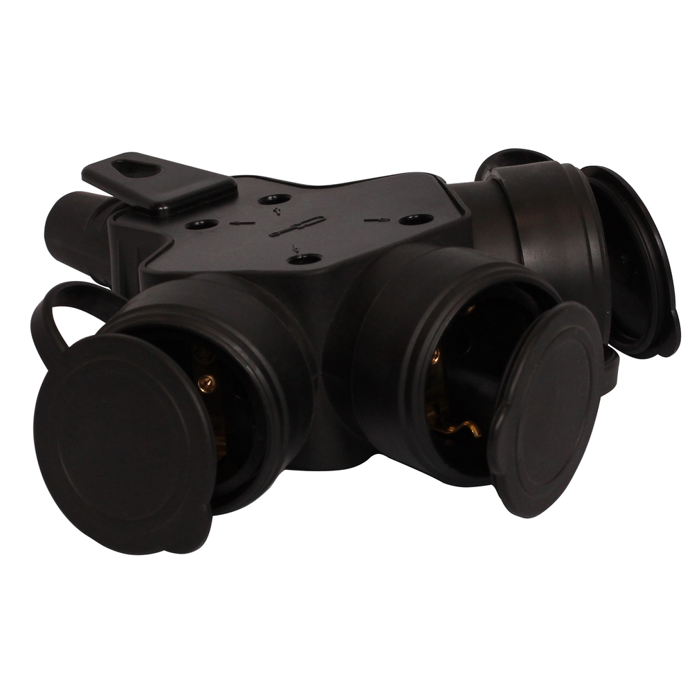 Cuplung triplu Atra, cauciuc, negru, 4500W