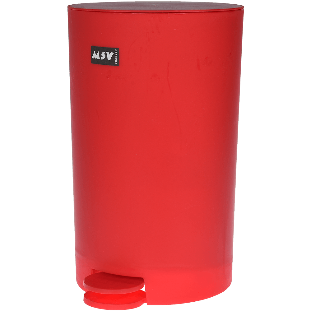 Cos gunoi cu pedala MSV, plastic, rosu, 3 l