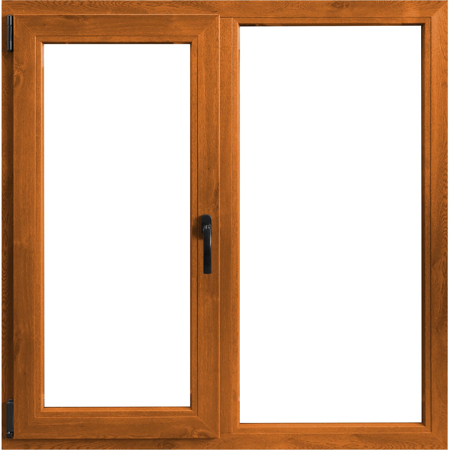 Fereastra PVC, 5 camere, deschidere stanga oscilobatant, stejar, 136 x 116 cm